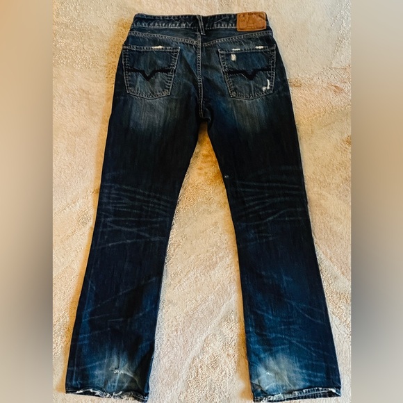 Vintage Guess Premium Falcon Jeans M 32 X 32 Boot Cut Distressed  Y2K Button Fly - Picture 13 of 16